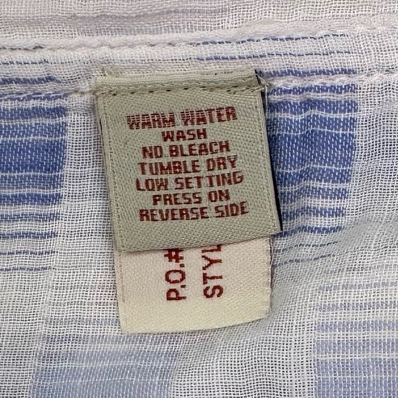 Light Blue and White Plaid Button-Up Shirt - Picture 9 of 9